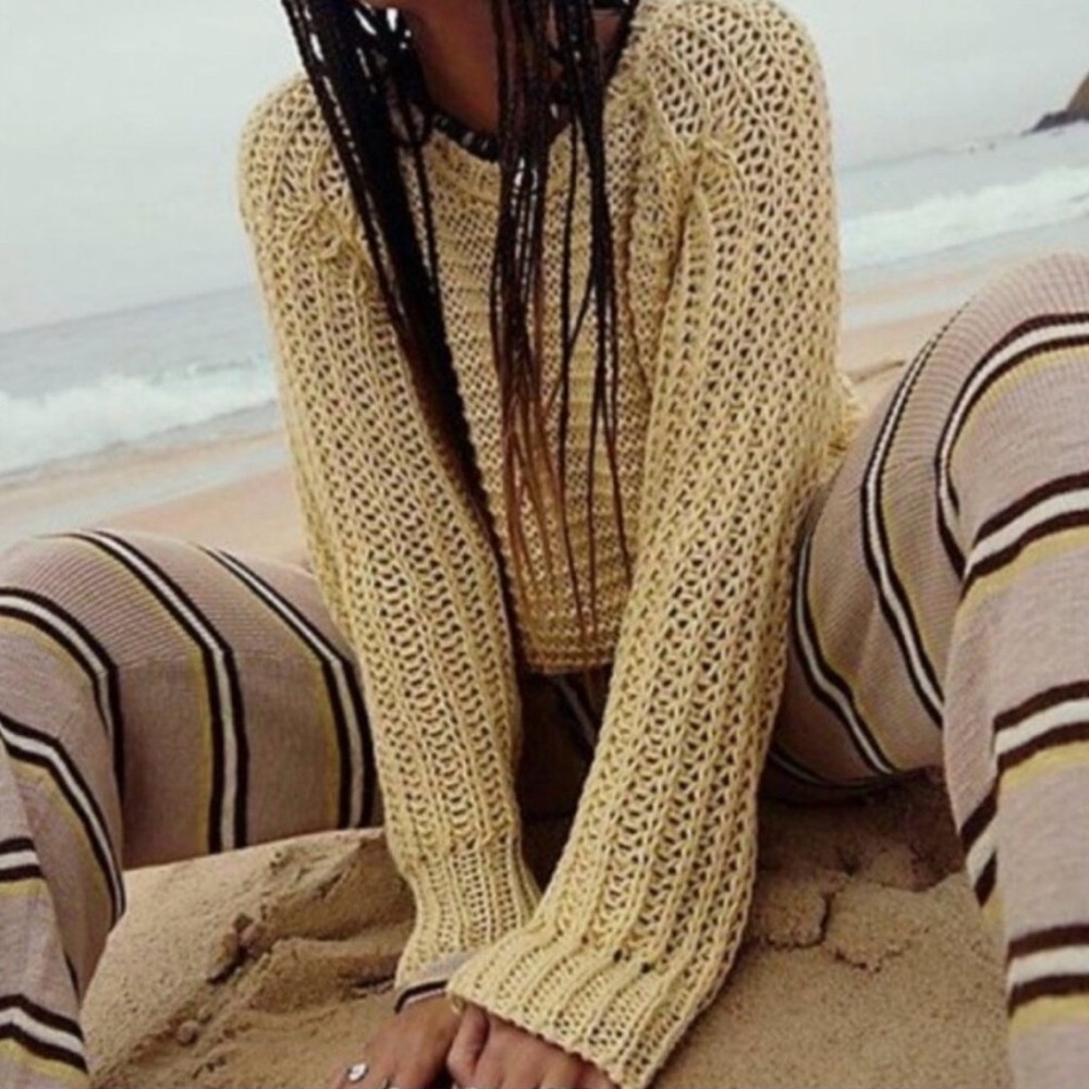 Cream Knit Cropped Sweater